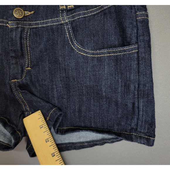 Mindcode Shorts Womens Medium Blue Denim High Rise Skinny Button Front Pocket - Picture 10 of 13